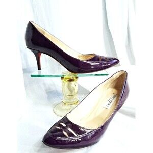 Jimmy Choo Purple Leather Cut Out Pumps Size 39.5